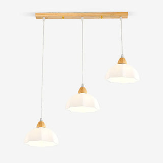 ZOWALA - Modern White Glass Bowl Cord Dining Room Pendant Light Image - 11