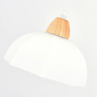 ZOWALA - Modern White Glass Bowl Cord Dining Room Pendant Light Image - 12