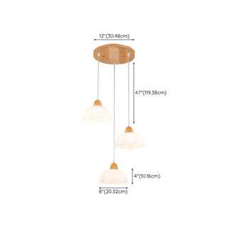 ZOWALA - Modern White Glass Bowl Cord Dining Room Pendant Light Image - 16