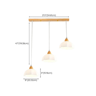 ZOWALA - Modern White Glass Bowl Cord Dining Room Pendant Light Image - 17
