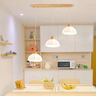 ZOWALA - Modern White Glass Bowl Cord Dining Room Pendant Light Image - 2