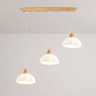 ZOWALA - Modern White Glass Bowl Cord Dining Room Pendant Light Image - 5