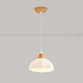 ZOWALA - Modern White Glass Bowl Cord Dining Room Pendant Light Image - 6