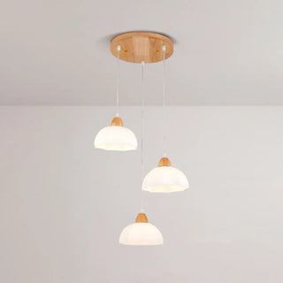 ZOWALA - Modern White Glass Bowl Cord Dining Room Pendant Light Image - 7