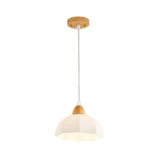 ZOWALA - Modern White Glass Bowl Cord Dining Room Pendant Light Image - 8