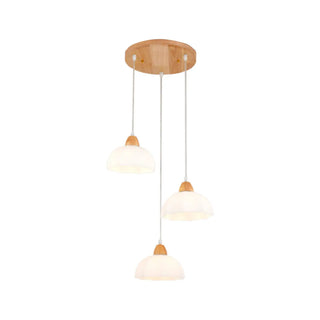ZOWALA - Modern White Glass Bowl Cord Dining Room Pendant Light Image - 9