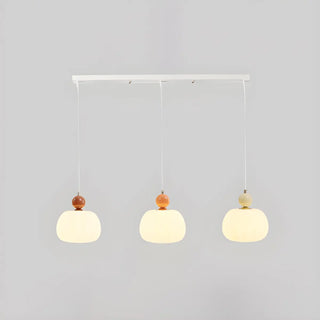 ZOWALA - Modern Triple White Globe Linear Bedroom Pendant Light Set Image - 11
