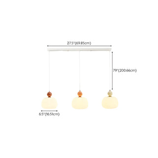 ZOWALA - Modern Triple White Globe Linear Bedroom Pendant Light Set Image - 17