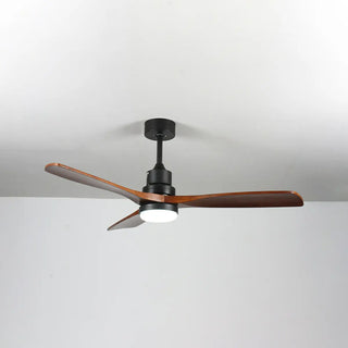 3 Solid Wood Blades  LED Modern Ceiling Fan with Light Zawala Image - 6