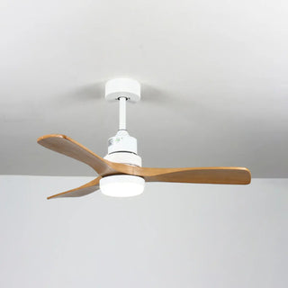 3 Solid Wood Blades  LED Modern Ceiling Fan with Light Zawala Image - 7
