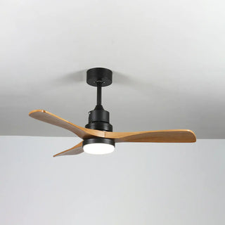 3 Solid Wood Blades  LED Modern Ceiling Fan with Light Zawala Image - 9