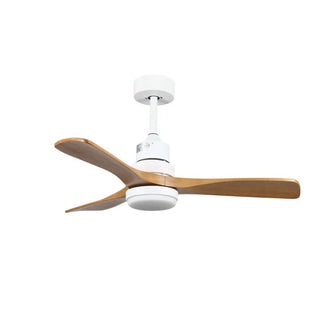 3 Solid Wood Blades  LED Modern Ceiling Fan with Light Zawala Image - 10