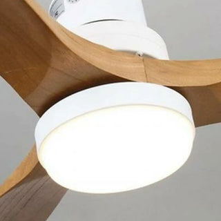 3 Solid Wood Blades  LED Modern Ceiling Fan with Light Zawala Image - 11