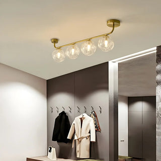 ZOWALA - Modern 4 Light Glass Globe Ceiling Gold Vanity Light Image - 1