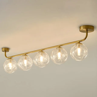 ZOWALA - Modern 4 Light Glass Globe Ceiling Gold Vanity Light Image - 10