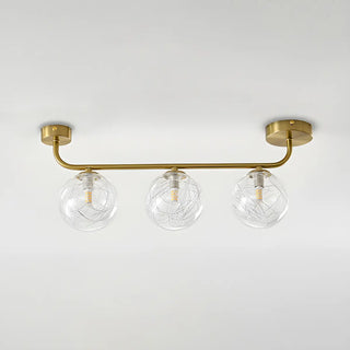 ZOWALA - Modern 4 Light Glass Globe Ceiling Gold Vanity Light Image - 11