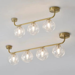 ZOWALA - Modern 4 Light Glass Globe Ceiling Gold Vanity Light Image - 12