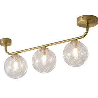 ZOWALA - Modern 4 Light Glass Globe Ceiling Gold Vanity Light Image - 13