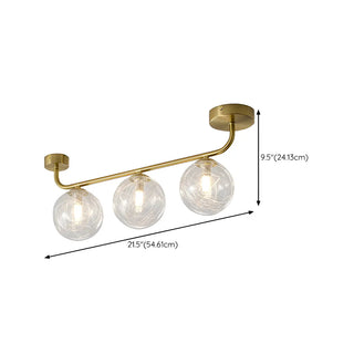 ZOWALA - Modern 4 Light Glass Globe Ceiling Gold Vanity Light #size