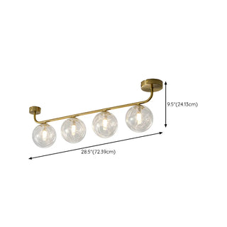 ZOWALA - Modern 4 Light Glass Globe Ceiling Gold Vanity Light Image - 15
