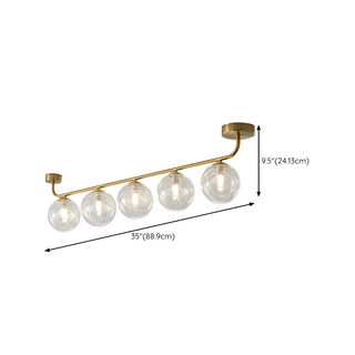 ZOWALA - Modern 4 Light Glass Globe Ceiling Gold Vanity Light Image - 16