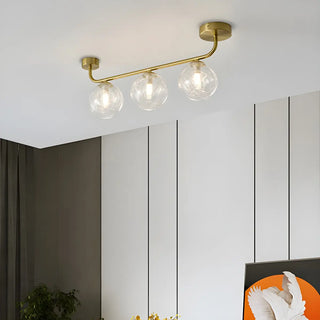 ZOWALA - Modern 4 Light Glass Globe Ceiling Gold Vanity Light Image - 2