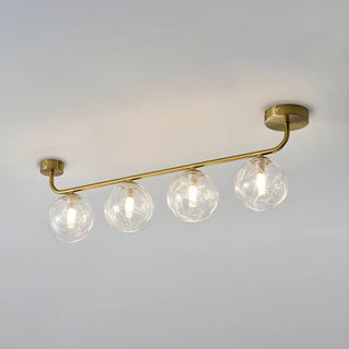 ZOWALA - Modern 4 Light Glass Globe Ceiling Gold Vanity Light Image - 4