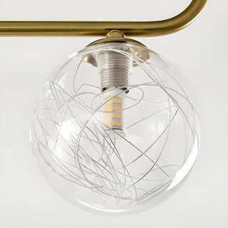 ZOWALA - Modern 4 Light Glass Globe Ceiling Gold Vanity Light Image - 6