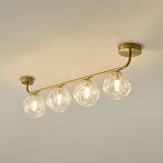 ZOWALA - Modern 4 Light Glass Globe Ceiling Gold Vanity Light Image - 9