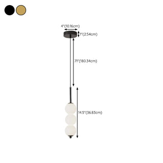 ZOWALA - Modern Sleek Multi Globe Glass Bedroom Pendant Light #size