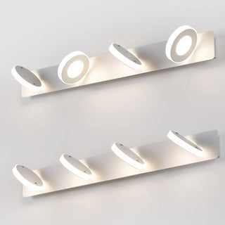 ZOWALA - Rotatable White Circular LED Bathroom Vanity Light Image - 3