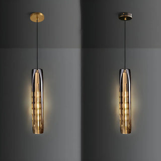 ZOWALA - Modern Balck Cylinder Crystal Dining Room Pendant Light Image - 12