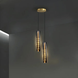 ZOWALA - Modern Balck Cylinder Crystal Dining Room Pendant Light Image - 13