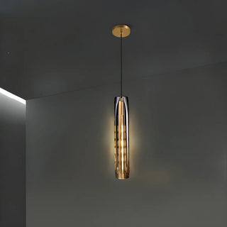 ZOWALA - Modern Balck Cylinder Crystal Dining Room Pendant Light Image - 14