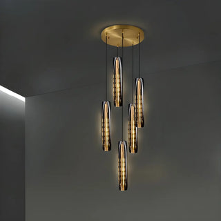 ZOWALA - Modern Balck Cylinder Crystal Dining Room Pendant Light Image - 19