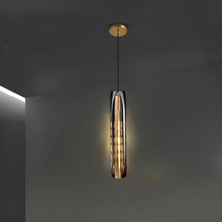 ZOWALA - Modern Balck Cylinder Crystal Dining Room Pendant Light Image - 20