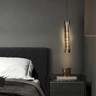 ZOWALA - Modern Balck Cylinder Crystal Dining Room Pendant Light Image - 4