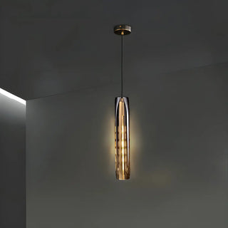 ZOWALA - Modern Balck Cylinder Crystal Dining Room Pendant Light Image - 7