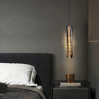 ZOWALA - Modern Balck Cylinder Crystal Dining Room Pendant Light Image - 9