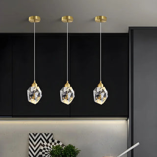 ZOWALA - Modern Bedroom Teardrop Glass Crystal Pendant Light  Image - 2
