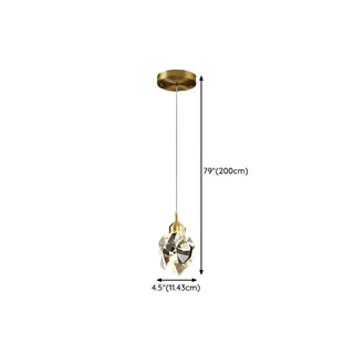 ZOWALA - Modern Bedroom Teardrop Glass Crystal Pendant Light  #size