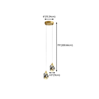 ZOWALA - Modern Bedroom Teardrop Glass Crystal Pendant Light  Image - 24