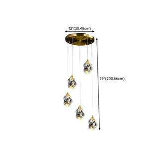 ZOWALA - Modern Bedroom Teardrop Glass Crystal Pendant Light  Image - 26