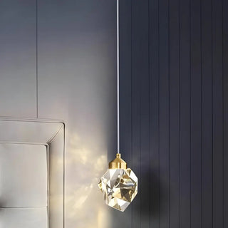 ZOWALA - Modern Bedroom Teardrop Glass Crystal Pendant Light  Image - 4