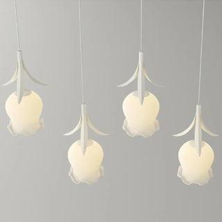 ZOWALA - Modern White Glass Flower Dining Room Pendant Light Image - 14
