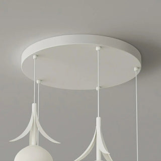 ZOWALA - Modern White Glass Flower Dining Room Pendant Light Image - 15