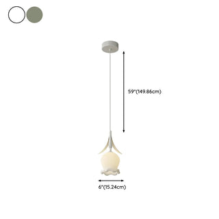 ZOWALA - Modern White Glass Flower Dining Room Pendant Light #size