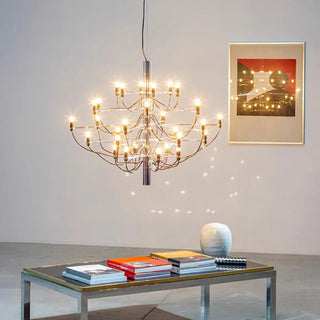 ZOWALA - Modern 5 Tiers Black Metal Starburst Chandelier Image - 1