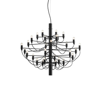ZOWALA - Modern 5 Tiers Black Metal Starburst Chandelier Image - 16