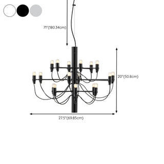 ZOWALA - Modern 5 Tiers Black Metal Starburst Chandelier #size